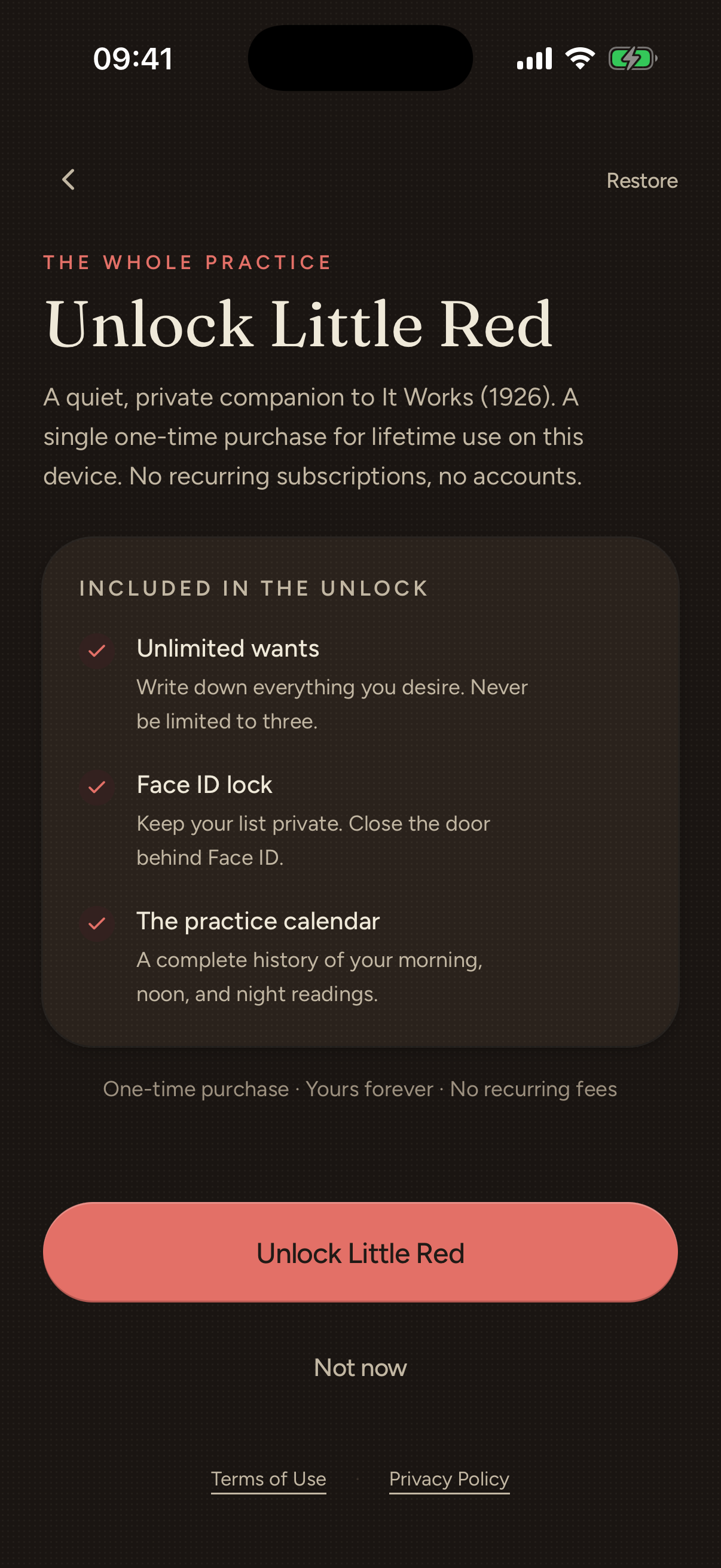 Little Red night reading palette